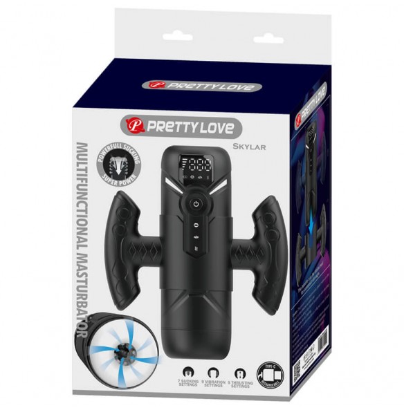 PRETTY LOVE - AETOLIA Thrusting Suction Vibration Masturbator (Chargeable - Black) PRETTY LOVE - AETOLIA Thrusting Suction Vibration Masturbator (Chargeable - Black)